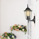 V-TAC Fasādes lampas karkass ar 1xE27 LED spuldzi (spuldze nav iekļauta), spuldze vērsta uz augšu, melns, IP44