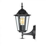V-TAC Facade lampram med 1xE27 LED-lampa (glödlampa ingår ej), lampan vänd uppåt, svart, IP44