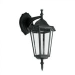 V-TAC fassaadilambi raam 1xE27 LED-pirniga (pirn ei kuulu komplekti), pirn suunaga alla, must, IP44