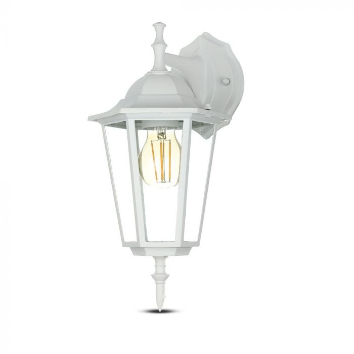 Рамка для фасадного светильника V-TAC со светодиодной лампой 1xE27 (лампа в комплект не входит), лампа направлена вниз, белая, IP44