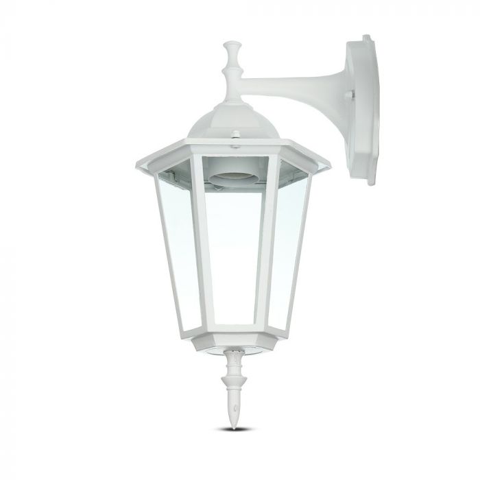 V-TAC Fasādes lampas karkass ar 1xE27 LED spuldzi (spuldze nav iekļauta), spuldze vērsta uz leju, balta, IP44