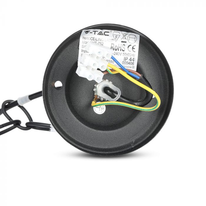 VEIKALU PARAUGS!!! V-TAC Dārza laternas karkass ar 1xE27 LED spuldzi (spuldze nav iekļauta), iekarams, melns, IP44