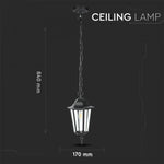 URVAL AV BUTIKER!!! V-TAC Trädgårdslykta ram med 1xE27 LED-lampa (glödlampa ingår ej), hängande, svart, IP44