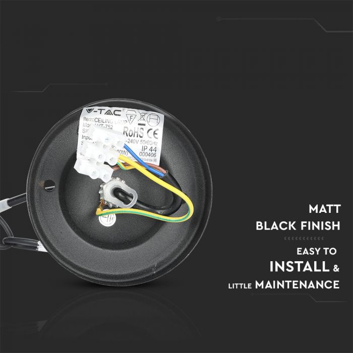 VEIKALU PARAUGS!!! V-TAC Dārza laternas karkass ar 1xE27 LED spuldzi (spuldze nav iekļauta), iekarams, melns, IP44