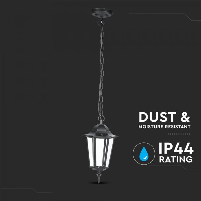 URVAL AV BUTIKER!!! V-TAC Trädgårdslykta ram med 1xE27 LED-lampa (glödlampa ingår ej), hängande, svart, IP44