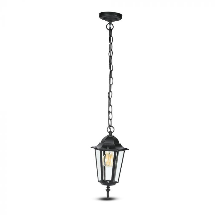 URVAL AV BUTIKER!!! V-TAC Trädgårdslykta ram med 1xE27 LED-lampa (glödlampa ingår ej), hängande, svart, IP44