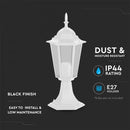 V-TAC Dārza laternas karkass ar 1xE27 LED spuldzi (spuldze nav iekļauta), vertikāls, balts, IP44