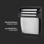 V-TAC Facade lamp frame with 1xE27 LED bulb (bulb not included), black, IP44