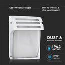 V-TAC Fasādes lampas karkass ar 1xE27 LED spuldzi (spuldze nav iekļauta), balts, IP44