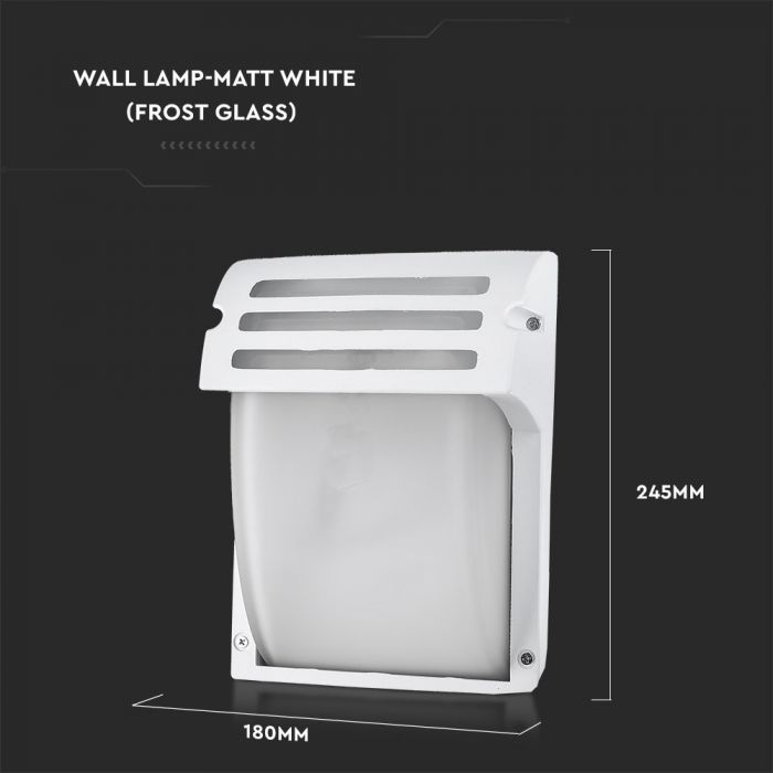 V-TAC Fasadlampram med 1xE27 LED-lampa (glödlampa ingår ej), vit, IP44