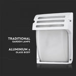 V-TAC Fasadlampram med 1xE27 LED-lampa (glödlampa ingår ej), vit, IP44