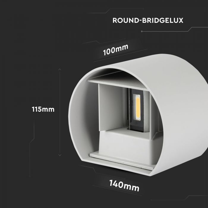 6W(660Lm) LED Facade luminaire with adjustable beam angle, IP65, V-TAC, warm white light 3000K