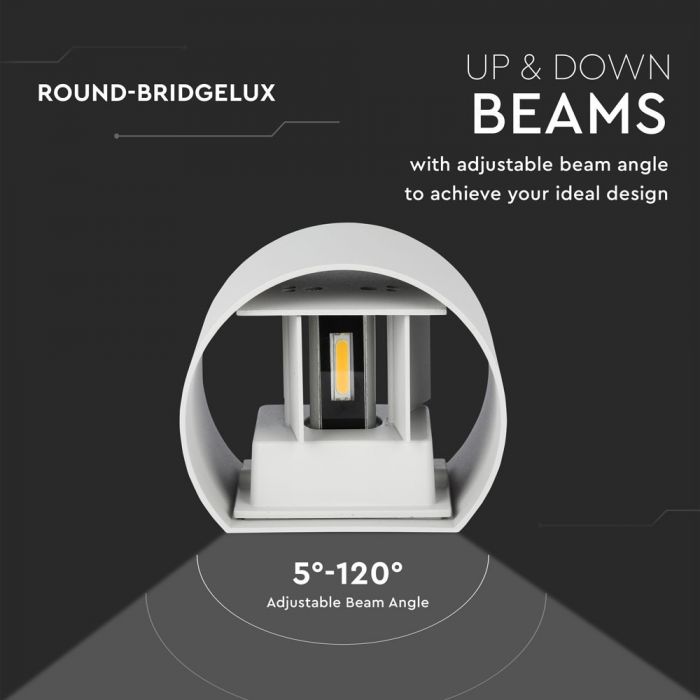 6W(660Lm) LED Facade luminaire with adjustable beam angle, IP65, V-TAC, warm white light 3000K
