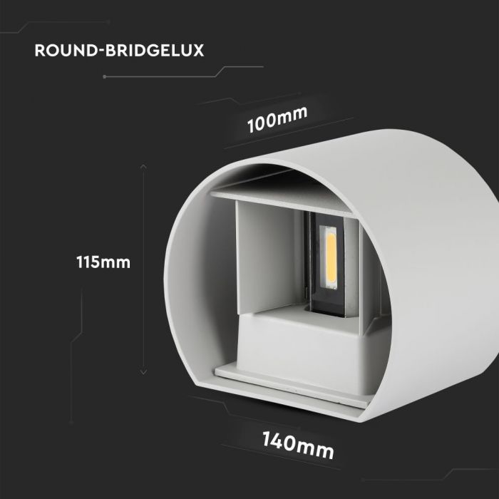 6W(660Lm) LED Fasādes gaismeklis ar regulējamu stara leņķi, V-TAC, IP65, neitrāli balta gaisma 4000K