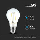 E27 4W(400Lm) LED-lampa med glödtråd, A60, V-TAC, kallvit 6400K