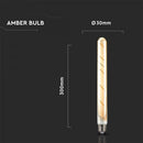 E27 5W(500Lm) LED-lambi hõõgniit AMBER, T30, V-TAC, soe valge valgus 2200K