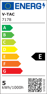 E27 5W(600Lm) LED-lampa Filament frostad, A60, V-TAC, varmvitt ljus 2700K