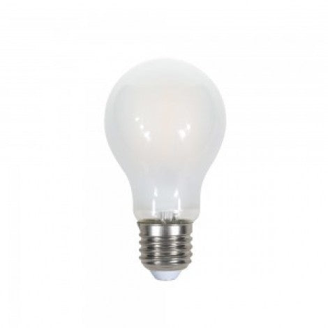 E27 7W(840Lm) LED Spuldze Filament matēta, A60, V-TAC, silti balta gaisma 2700K