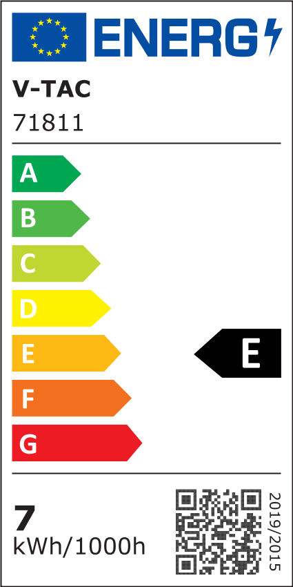 E27 7W(840Lm) LED Bulb Filament matte, A60, V-TAC, warm white light 2700K