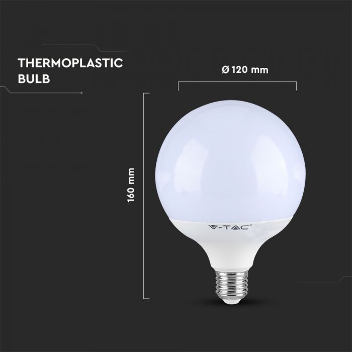 E27 13W(1055Lm) светодиодная лампа, G120, диммируемая, V-TAC, холодный белый свет 6000K