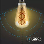 E27 4.8W (300Lm) светодиодная лампа накаливания AMBER, ST64, V-TAC, теплый белый свет 1800K