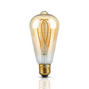 E27 4.8W(300Lm) LED Spuldze Filament AMBER, ST64, V-TAC, silti balta gaisma 1800K