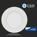 24W (2000Lm) LED paneel süvistatav ümmargune, V-TAC SAMSUNG CHIP, 5 aastat garantiid, IP20, soe valge valgus 3000K, koos toiteplokiga.