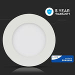 24W (2000Lm) LED paneel süvistatav ümmargune, V-TAC SAMSUNG CHIP, 5 aastat garantiid, IP20, soe valge valgus 3000K, koos toiteplokiga.