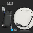 24W (2000Lm) LED paneel süvistatav ümmargune, V-TAC SAMSUNG CHIP, 5 aastat garantiid, IP20, soe valge valgus 3000K, koos toiteplokiga.