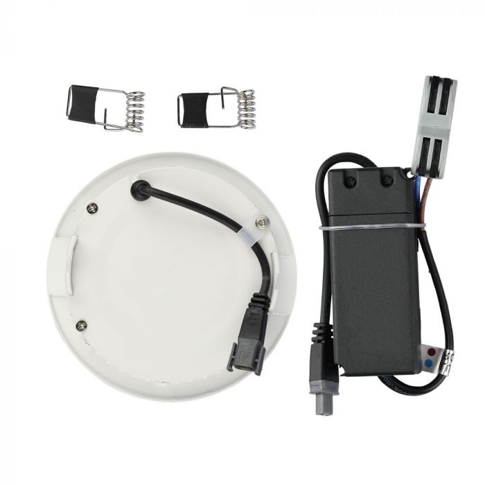 24W (2000Lm) LED paneel süvistatav ümmargune, V-TAC SAMSUNG CHIP, 5 aastat garantiid, IP20, soe valge valgus 3000K, koos toiteplokiga.