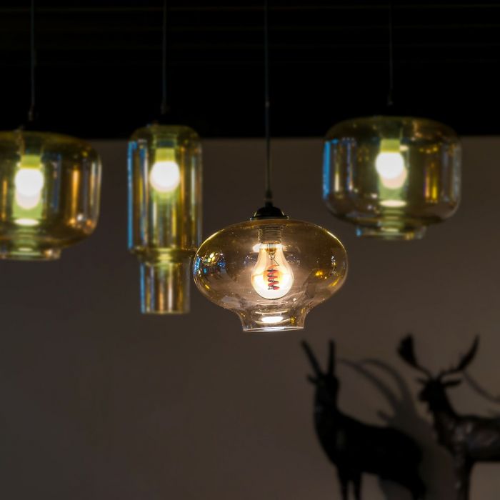 E27 4W(220Lm) LED-lampa med glödtråd, gul, A60, V-TAC, varmvitt ljus 1800K