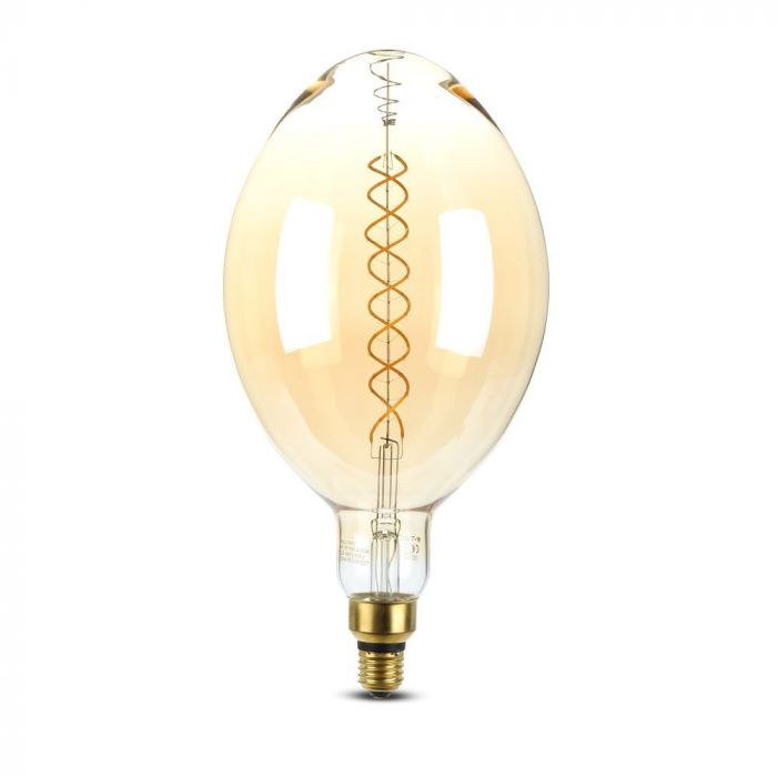 E27 8W(500Lm) LED Spuldze Filament, dimmējama, BF180, V-TAC, silti balta gaisma 2000K