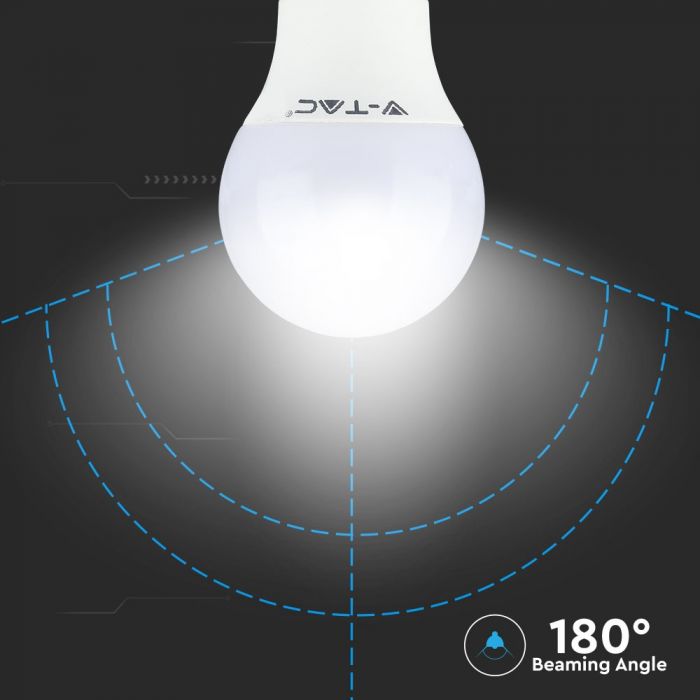 E14 5.5W(470Lm) LED Spuldze, P45, IP20, CRI>95, V-TAC, silti balta gaisma 2700K