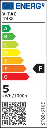 E14 5.5W(470Lm) LED Spuldze, P45, IP20, CRI>95, V-TAC, silti balta gaisma 2700K