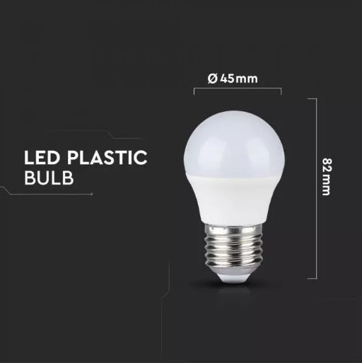 E27 5.5W(470Lm) LED Spuldze, G45, IP20, V-TAC, auksti balta gaisma 6400K