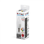 E14 5.5W(470Lm) LED Spuldze, Candle, IP20, V-TAC, silti balta gaisma 2700K
