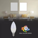 E14 5.5W(470Lm) LED Spuldze, Candle, IP20, V-TAC, auksti balta gaisma 6400K