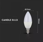 E14 5.5W(470Lm) LED Spuldze, Candle, IP20, V-TAC, auksti balta gaisma 6400K