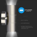 SUPERACTIONS_V-TAC Facade lamp frame with 2xGU10 LED bulbs (bulbs not included), MAX 2x35W, IP44