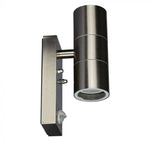 V-TAC Facade lampram med PIR-sensor och 2xGU10 LED-lampor (glödlampor ingår ej), rostfritt stål, IP44