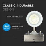 V-TAC Facade lampram med PIR-sensor och 2xGU10 LED-lampor (glödlampor ingår ej), rostfritt stål, IP44