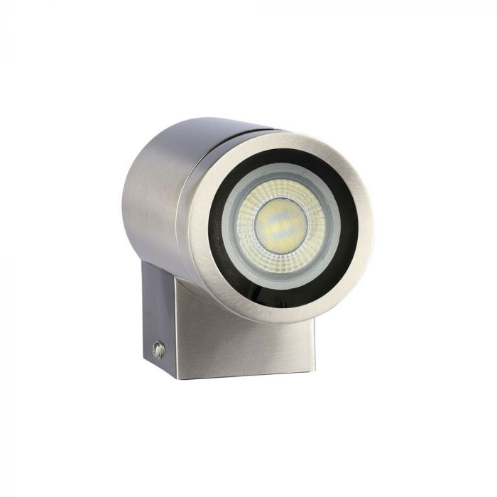 SUPERACTION_V-TAC Ram för fasadlampa med 1xGU10 LED-lampa (glödlampa ingår ej), rostfritt stål, IP44