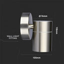 SUPERAKCIJA_V-TAC Fasādes lampas karkass ar 1xGU10 LED spuldzi (spuldze nav iekļauta), nerūsējošā tērauda, IP44