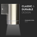 SUPERAKCIJA_V-TAC Fasādes lampas karkass ar 1xGU10 LED spuldzi (spuldze nav iekļauta), nerūsējošā tērauda, IP44