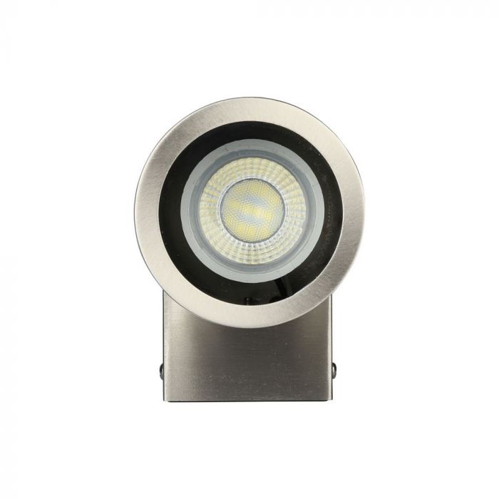 SUPERACTION_V-TAC Ram för fasadlampa med 1xGU10 LED-lampa (glödlampa ingår ej), rostfritt stål, IP44