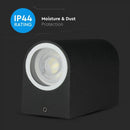 SUPERACTION_V-TAC Fassaadilambi raam 2xGU10 LED-pirnidega (pirnid ei kuulu komplekti), must, IP44