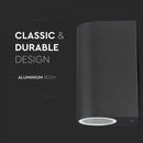 SUPERACTION_V-TAC Fassaadilambi raam 2xGU10 LED-pirnidega (pirnid ei kuulu komplekti), must, IP44