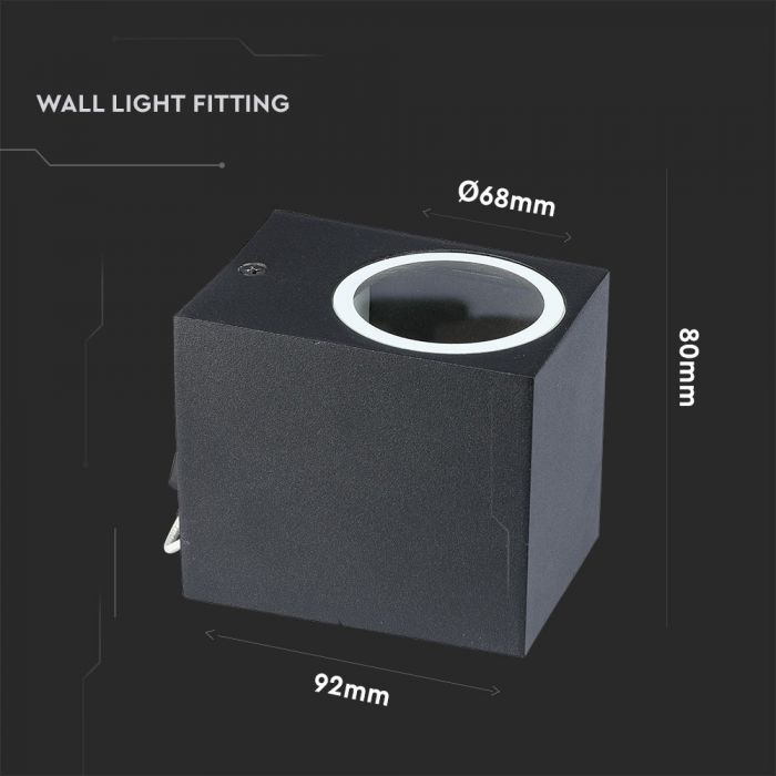 Рамка для фасадного светильника V-TAC со светодиодной лампой 1xGU10 (лампа в комплект не входит)i, черная, IP44