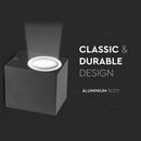 SUPERAKCIJA_V-TAC Fasādes lampas karkass ar 1xGU10 LED spuldzi (spuldze nav iekļauta)i, melns, IP44