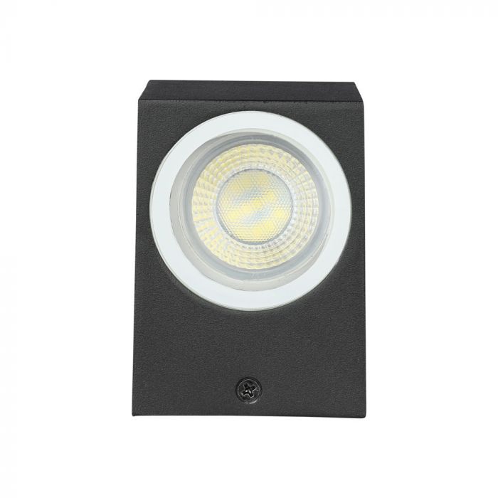 V-TAC Facade lamp frame with 2xGU10 LED bulbs (bulbs not included), black, IP44
